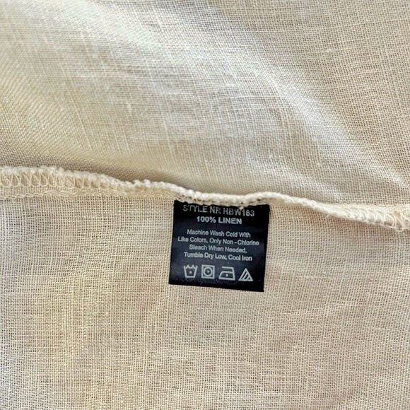 Harve Benard 100% Linen Minimalist Casual Relaxed Fit Button  Down Shirt Blouse. - Picture 4 of 14